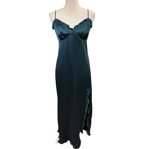 Max Studio Y2K Babydoll Satin Slip Dress Sz S Ruffle Trim 90's NWT